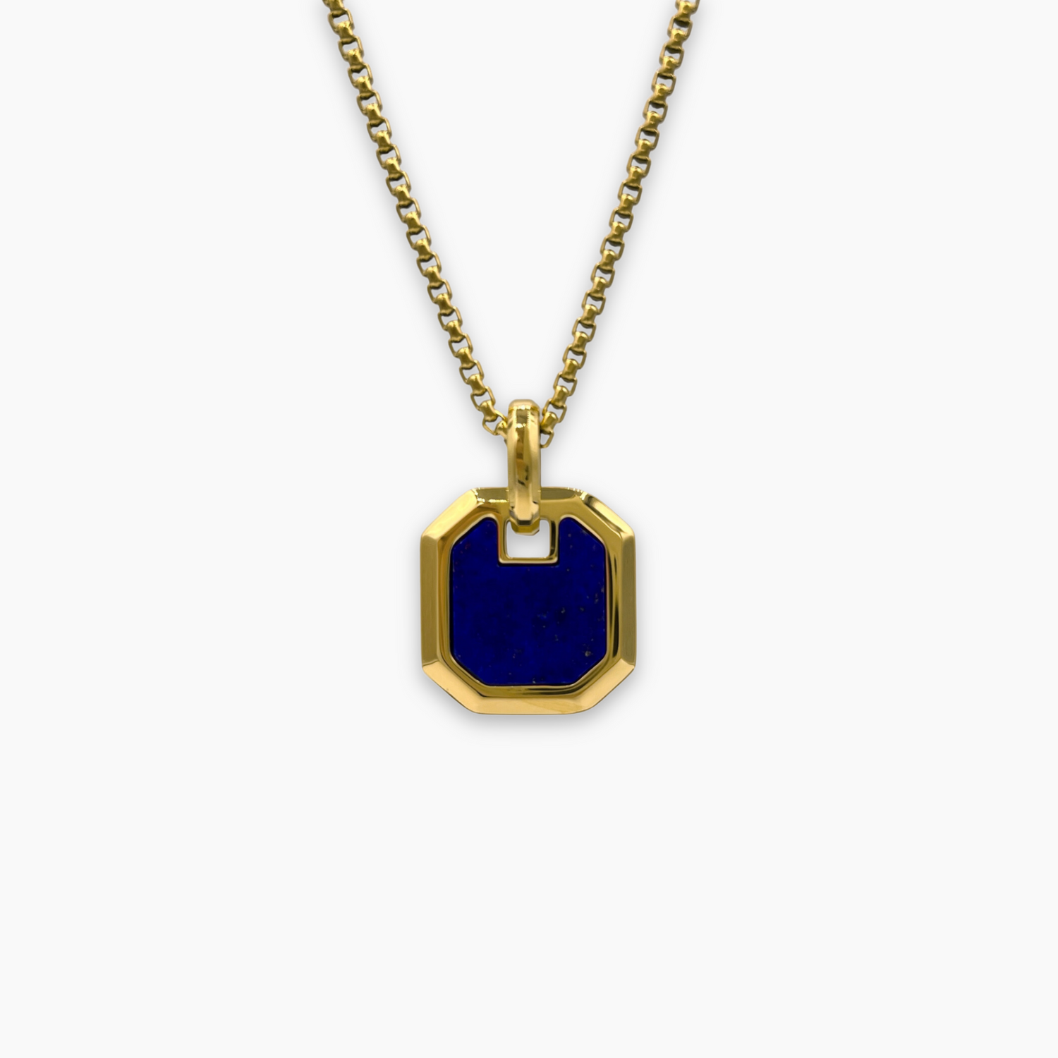 Boxlink Schakelketting met Lapis Lazuli Hanger