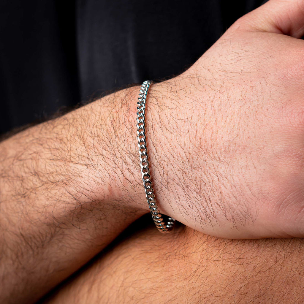 Cuban Bracelet Silver - 4 mm