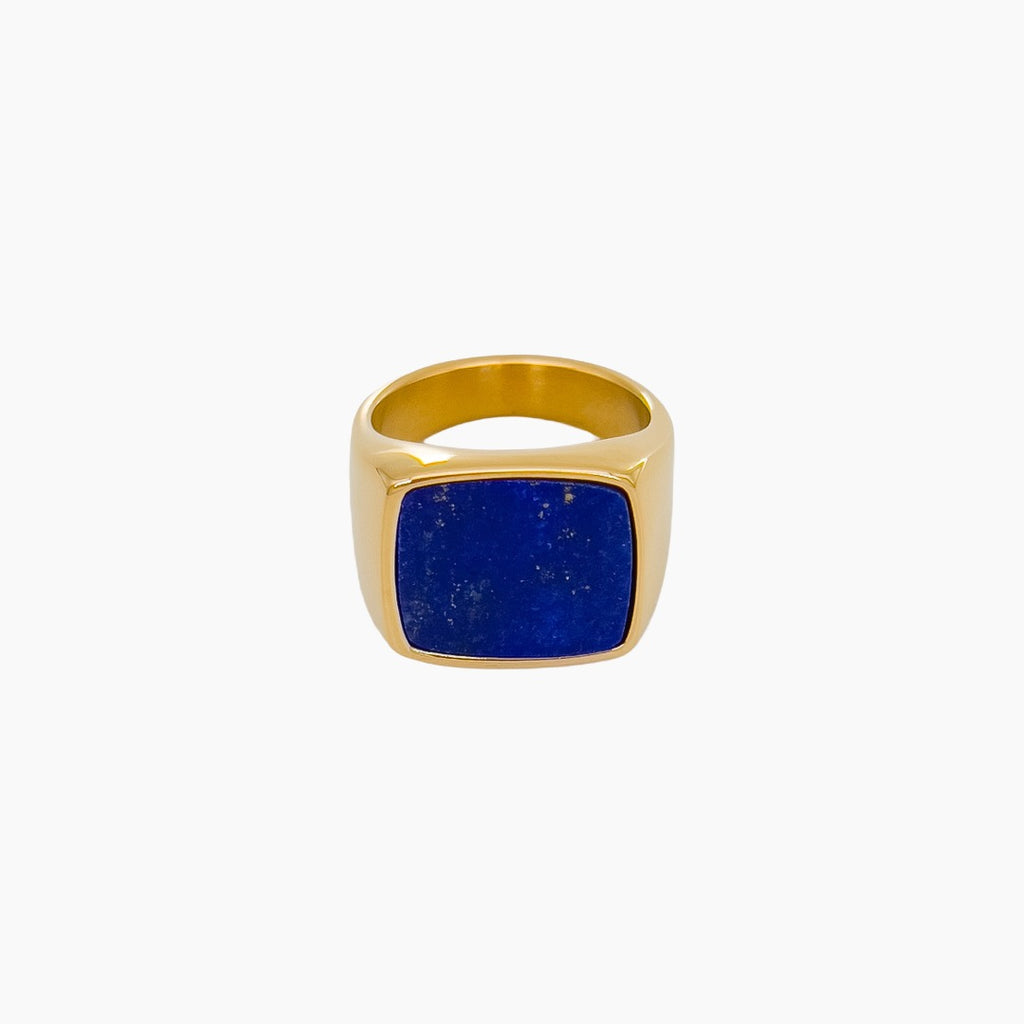 Lapis Signet Ring Gold