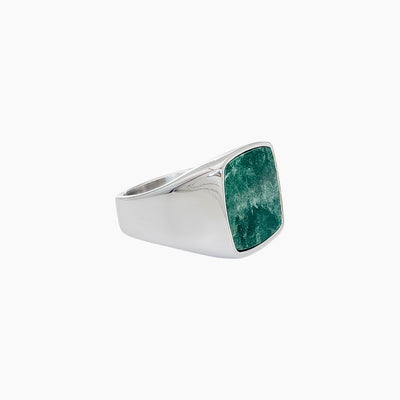 Jade Signet Ring Silver