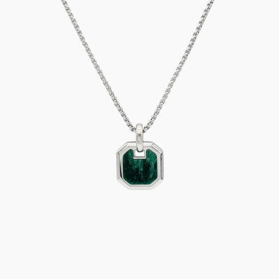 African Jade Pendant Silver