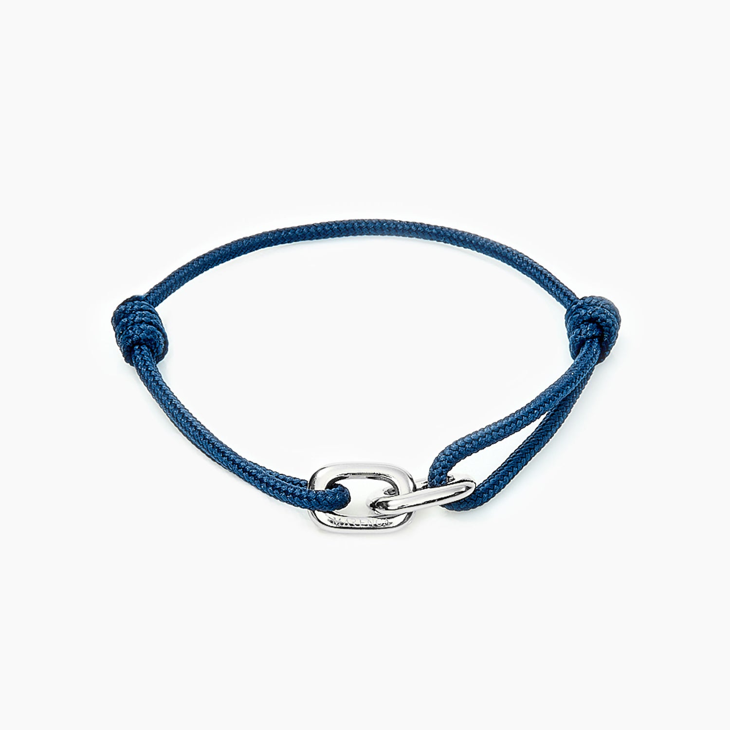 Marineblauwe armband met Zilveren Ringen