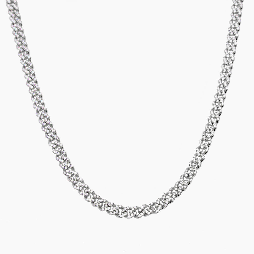 S925 Moissanite Cuban Chain Silver