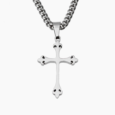 Fleur Cross Pendant Silver